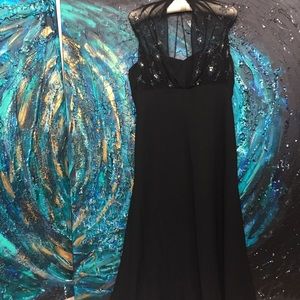 Black dress with bead bodice/neck detailing